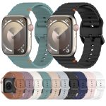 Uhrenarmband aus Silikon mit Wellenmuster und Nähten, For Apple Watch Series 4 44mm, For Apple Watch Series 4 40mm, For Apple Watch Series 3 38mm, For Apple Watch Series 3 42mm – Bild 2