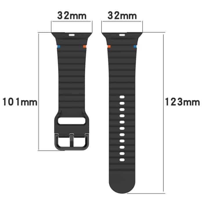 Uhrenarmband aus Silikon mit Wellenmuster und Nähten, For Apple Watch SE 2022 40mm, For Apple Watch SE 2022 44mm, For Apple Watch Series 7 41mm, For Apple Watch Series 7 45mm – Bild 4