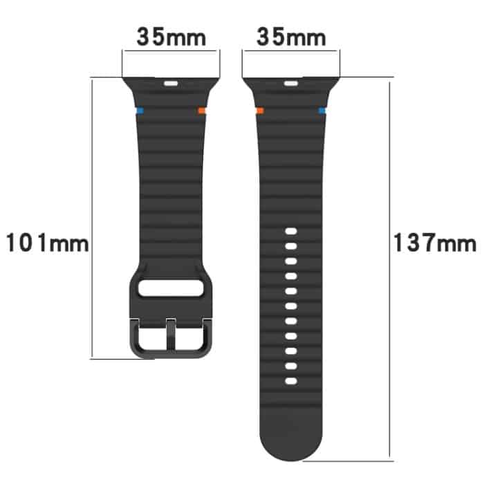 Uhrenarmband aus Silikon mit Wellenmuster und Nähten, For Apple Watch SE 2022 40mm, For Apple Watch SE 2022 44mm, For Apple Watch Series 7 41mm, For Apple Watch Series 7 45mm – Bild 5