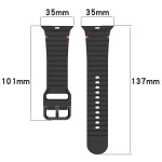 Uhrenarmband aus Silikon mit Wellenmuster und Nähten, For Apple Watch Series 6 40mm, For Apple Watch Series 6 44mm, For Apple Watch Series 5 44mm, For Apple Watch Series 5 40mm – Bild 5
