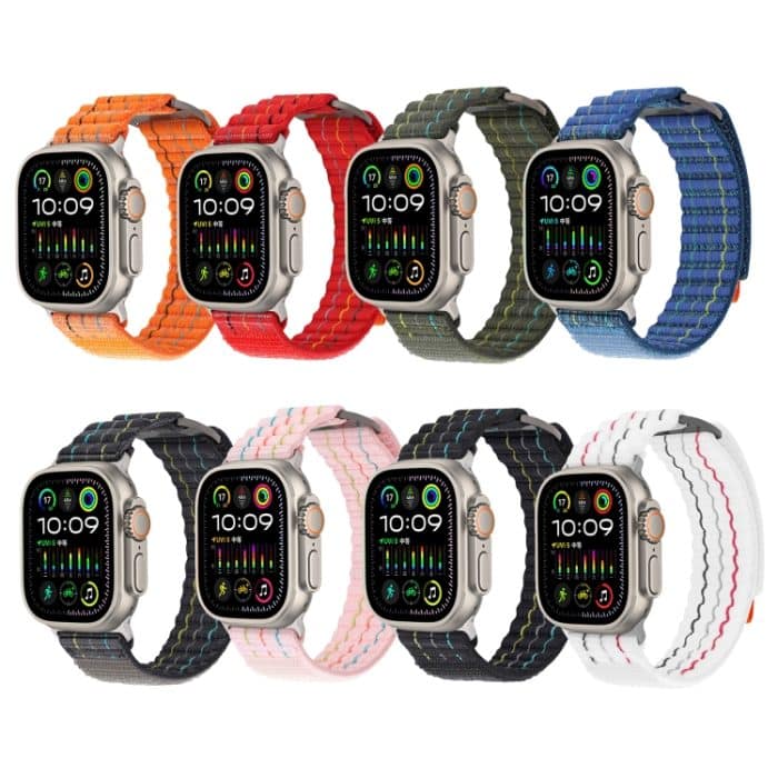 Zweiteiliges Uhrenarmband aus Nylon mit Klettverschluss, For Apple Watch Series 9 41mm, For Apple Watch Ultra 49mm, For Apple Watch Series 8 41mm, For Apple Watch Series 8 45mm, For Apple Watch SE 2022 40mm, For Apple Watch SE 2022 44mm – Bild 3