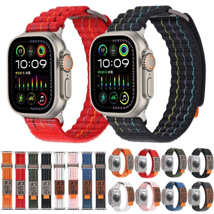 Zweiteiliges Uhrenarmband aus Nylon mit Klettverschluss, For Apple Watch Series 7 41mm, For Apple Watch Series 7 45mm, For Apple Watch Series 6 40mm, For Apple Watch Series 6 44mm, For Apple Watch Series 5 44mm, For Apple Watch Series 5 40mm – Bild 4