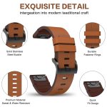 Uhrenarmband aus Leder und Stahl mit 22 mm Schnalle, For Garmin Fenix E 47mm, For Garmin Fenix 8 MIP 47mm, For Garmin Fenix 8 AMOLED 47mm, For Garmin Fenix 7 Pro 47mm, For Garmin Epix Pro 47mm, For Garmin MARQ Athlete Gen 2, For Garmin  Instinct 2 Sola... – Bild 4
