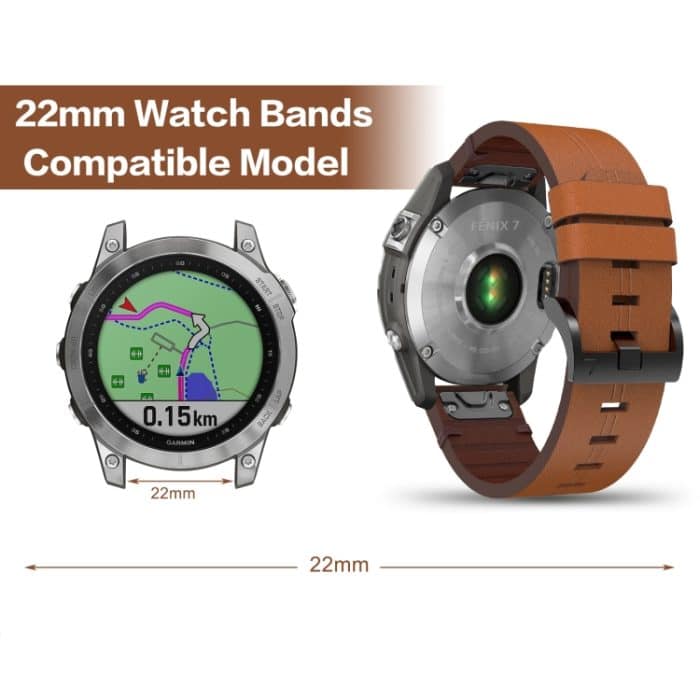 Uhrenarmband aus Leder und Stahl mit 22 mm Schnalle, For Garmin Fenix E 47mm, For Garmin Fenix 8 MIP 47mm, For Garmin Fenix 8 AMOLED 47mm, For Garmin Fenix 7 Pro 47mm, For Garmin Epix Pro 47mm, For Garmin MARQ Athlete Gen 2, For Garmin  Instinct 2 Sola... – Bild 5