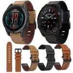 Uhrenarmband aus Leder und Stahl mit 20 mm Schnalle, For Garmin Fenix 8 AMOLED 43mm, For Garmin Fenix 7S Pro 42mm, For Garmin Epix Pro 42mm, For Garmin Descent Mk3 43mm, For Garmin Descent Mk3i 43mm – Bild 2
