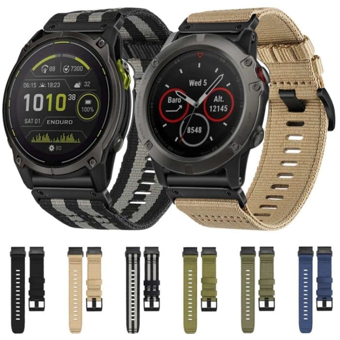 26 mm Uhrenarmband aus Nylon-Canvas mit Schnellverschluss, For Garmin Enduro 3, For Garmin Fenix 8 MIP 51mm, For Garmin Fenix 7X Pro, For Garmin Instinct 2X, For Garmin Enduro 2 / Enduro, For Garmin Tactix 7 / Tactix DELTA, For Garmin Descent MK2 / MK2... – Bild 2