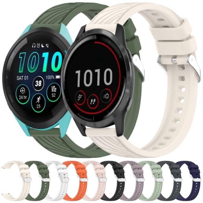 22 mm Silikon-Uhrenarmband mit Streifenstruktur, For Garmin Venu 2, For Garmin Vivoactive 4 – Bild 2
