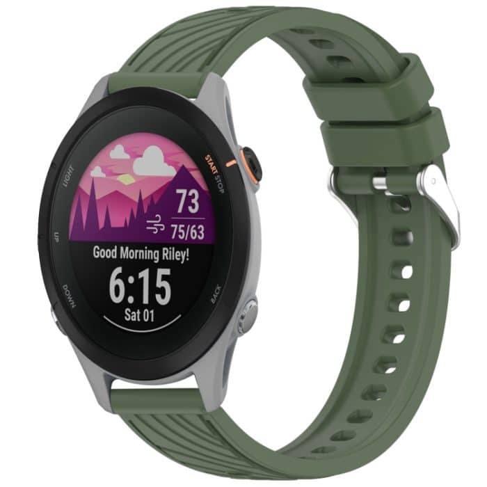 18 mm Silikon-Uhrenarmband mit Streifenstruktur, For Garmin Forerunner 255S, For Garmin Venu 2S, For Garmin Vivoactive 4S, For Garmin Vivomove 3S – Bild 1