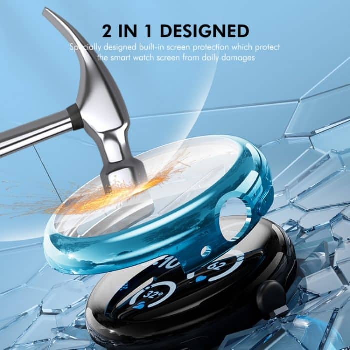 ENKAY Hat-Prince Vollflächige galvanisierte weiche TPU-Hülle mit Displayschutz, For Google Pixel Watch 3 41mm – Bild 2