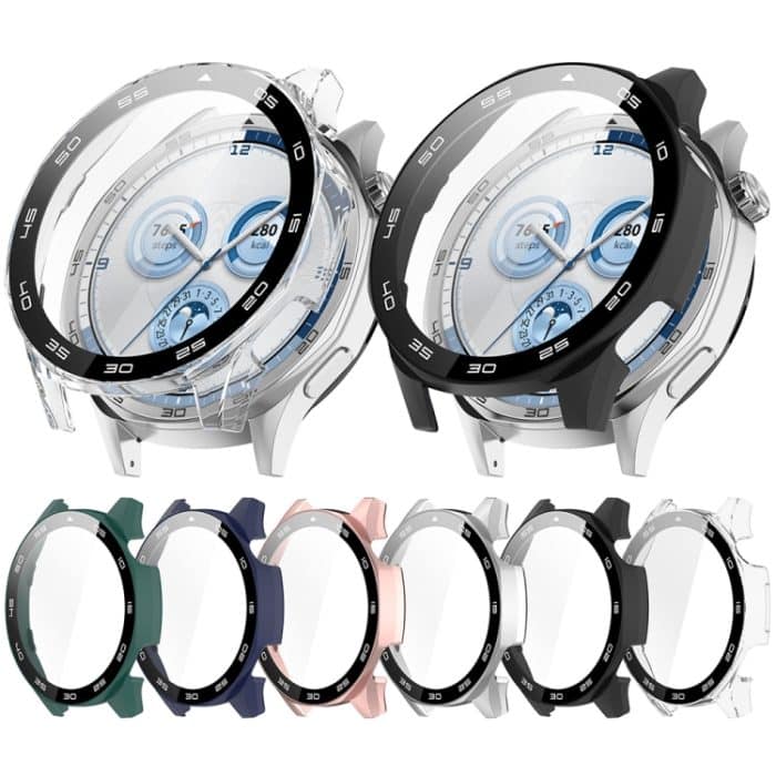 Für Huawei Watch GT 5 46 mm, abgestuftes Uhrengehäuse aus gehärtetem Glas mit integrierter PC-Folie – Bild 2