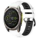 Zweifarbiges 26-mm-Silikon-Uhrenarmband mit Stahlschnalle und Schnellverschluss, For Garmin Fenix 8 MIP 51mm