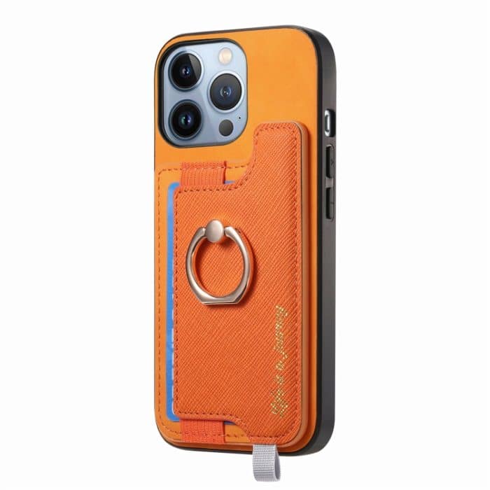 Retro Magsafe Cross Leder Ringhalter Kartentasche Handyhülle, For iPhone 15 Plus, For iPhone 15, For iPhone 14 Plus – Bild 3