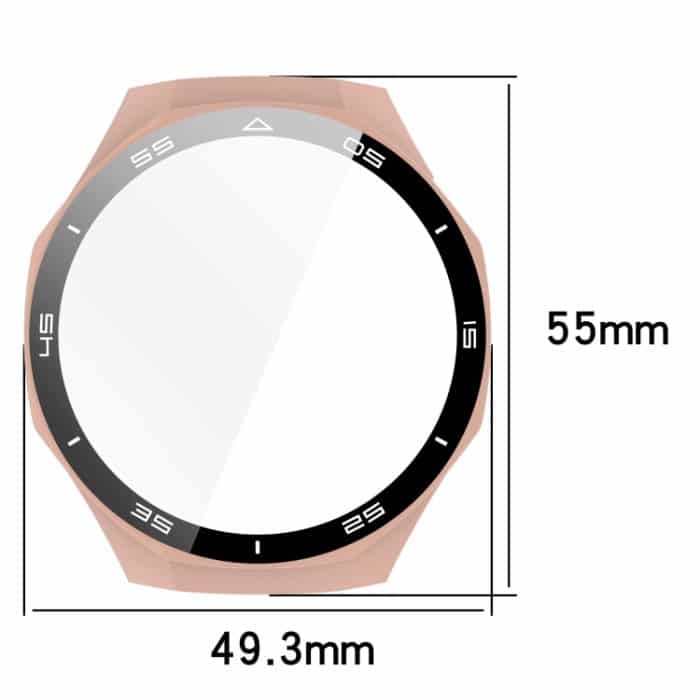 Für Huawei Watch GT 5 Pro 46 mm, abgestuftes Uhrengehäuse aus gehärtetem Glas mit integrierter PC-Folie – Bild 3