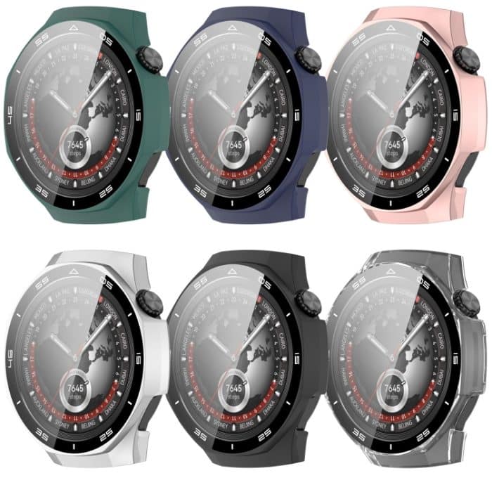 Für Huawei Watch GT 5 Pro 46 mm, abgestuftes Uhrengehäuse aus gehärtetem Glas mit integrierter PC-Folie – Bild 4