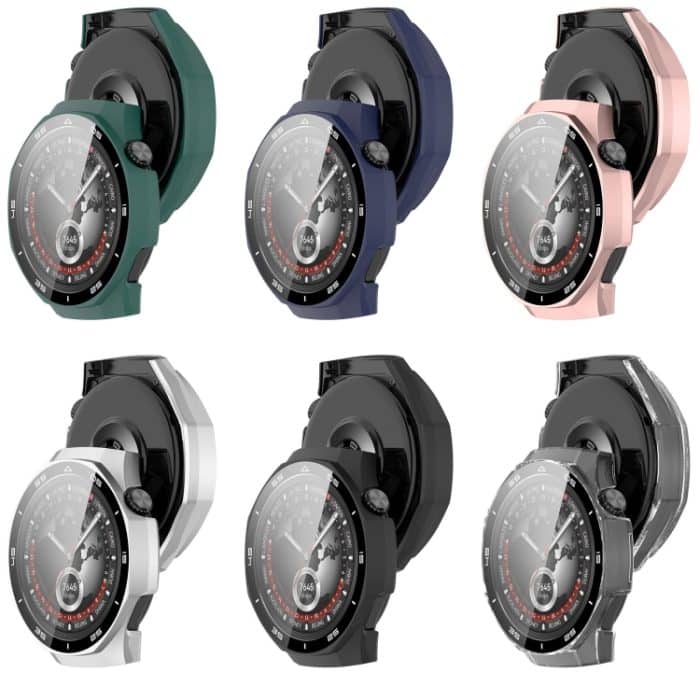 Für Huawei Watch GT 5 Pro 46 mm, abgestuftes Uhrengehäuse aus gehärtetem Glas mit integrierter PC-Folie – Bild 5