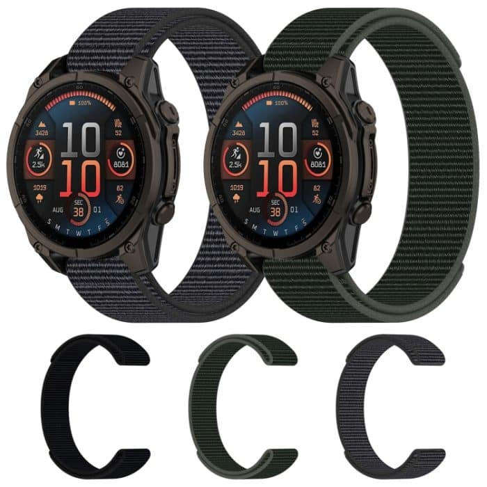 22 mm Uhrenarmband aus Nylon mit Klettverschluss, For Garmin Fenix 8 AMOLED 47mm – Bild 2