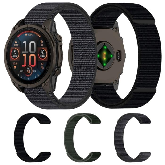 26 mm Uhrenarmband aus Nylon mit Klettverschluss, For Garmin Fenix 8 AMOLED 51mm – Bild 2
