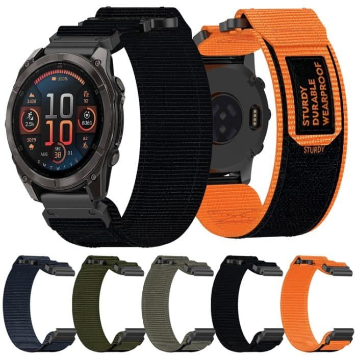 Für Garmin Fenix ​​8 AMOLED 51 mm Nylon Klettverschluss 26 mm Schnellverschluss Uhrenarmband – Bild 2