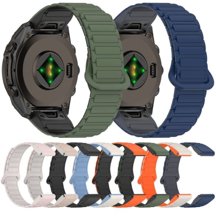 Zweifarbiges 22-mm-Uhrenarmband aus Silikon mit Magnetschnalle und Schnellverschluss, For Garmin Fenix 8 47mm – Bild 3