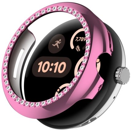 Diamantgalvanisiertes PC-Uhrenschutzgehäuse mit halber Abdeckung, For Google Pixel Watch 3 45mm, For Google Pixel Watch