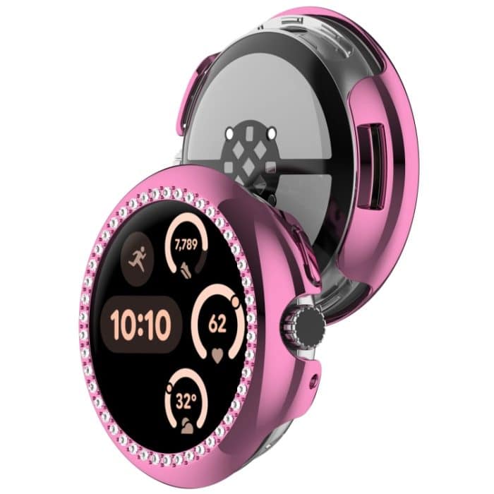 Diamantgalvanisiertes PC-Uhrenschutzgehäuse mit halber Abdeckung, For Google Pixel Watch 3 45mm, For Google Pixel Watch – Bild 6