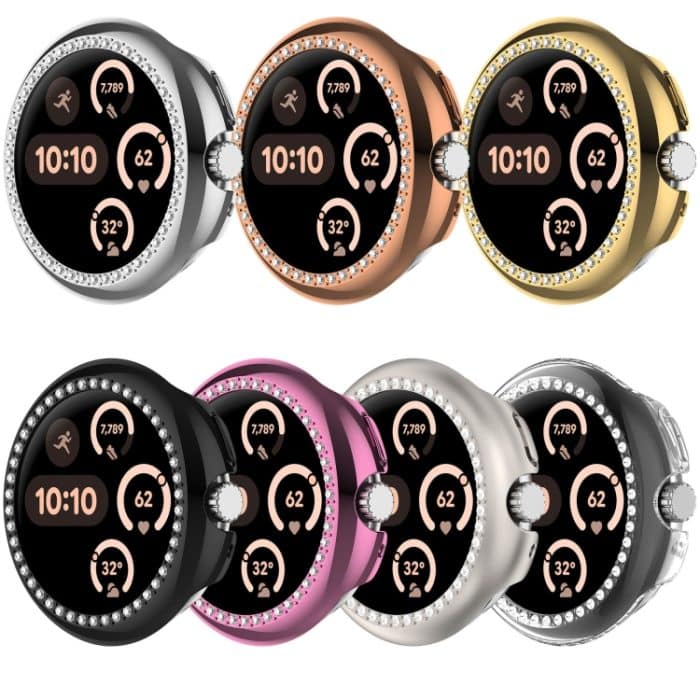 Diamantgalvanisiertes PC-Uhrenschutzgehäuse mit halber Abdeckung, For Google Pixel Watch 3 45mm, For Google Pixel Watch – Bild 3