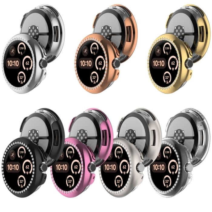 Diamantgalvanisiertes PC-Uhrenschutzgehäuse mit halber Abdeckung, For Google Pixel Watch 3 45mm, For Google Pixel Watch – Bild 4