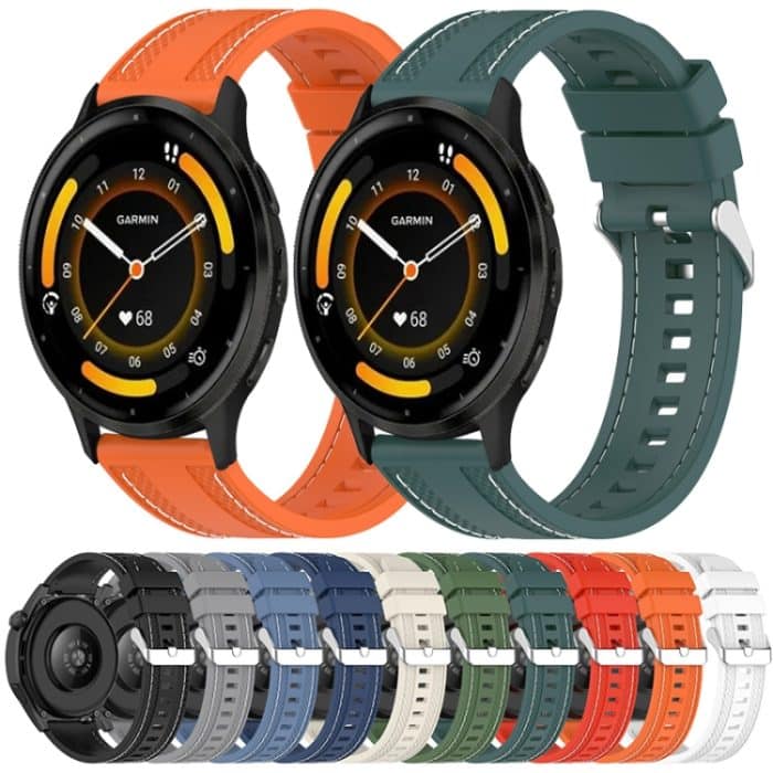 Silikon-Uhrenarmband mit Schnellverschluss und zwei Seitennähten, For Garmin Venu 3 – Bild 2