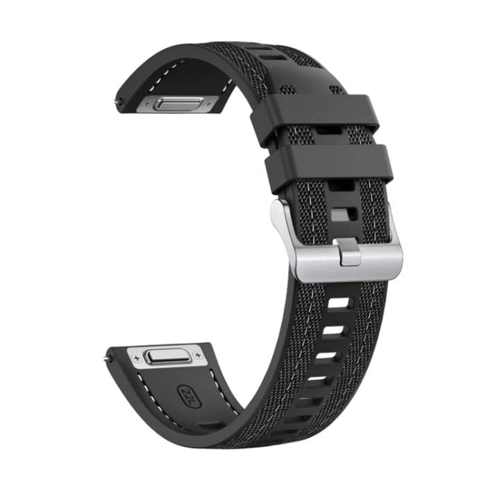 Push Connector 22 mm Hybrid-Uhrenarmband aus Nylon und Silikon, For Garmin Venu 3 – Bild 6