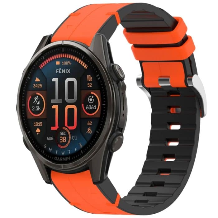 Uhrenarmband aus Silikonleder mit Schnellverschluss, 22 mm, For Garmin Fenix 8 AMOLED 47mm – Bild 1