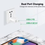 PD31 30W USB-C / Typ-C + USB-A Ladegerät mit Typ-C+8 Pin 2-in-1 Datenkabel, EU Stecker – Bild 3