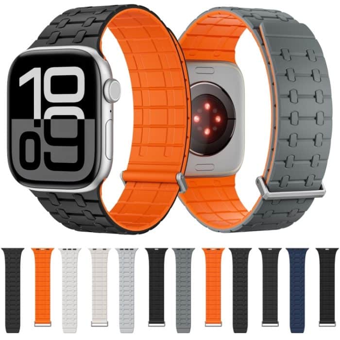 AW-AP Zweifarbiges magnetisches Silikon-Uhrenarmband, For Apple Watch 46mm / 49mm / 45mm / 44mm – Bild 2