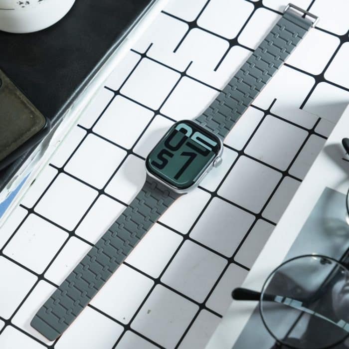 AW-AP Zweifarbiges magnetisches Silikon-Uhrenarmband, For Apple Watch 46mm / 49mm / 45mm / 44mm – Bild 6