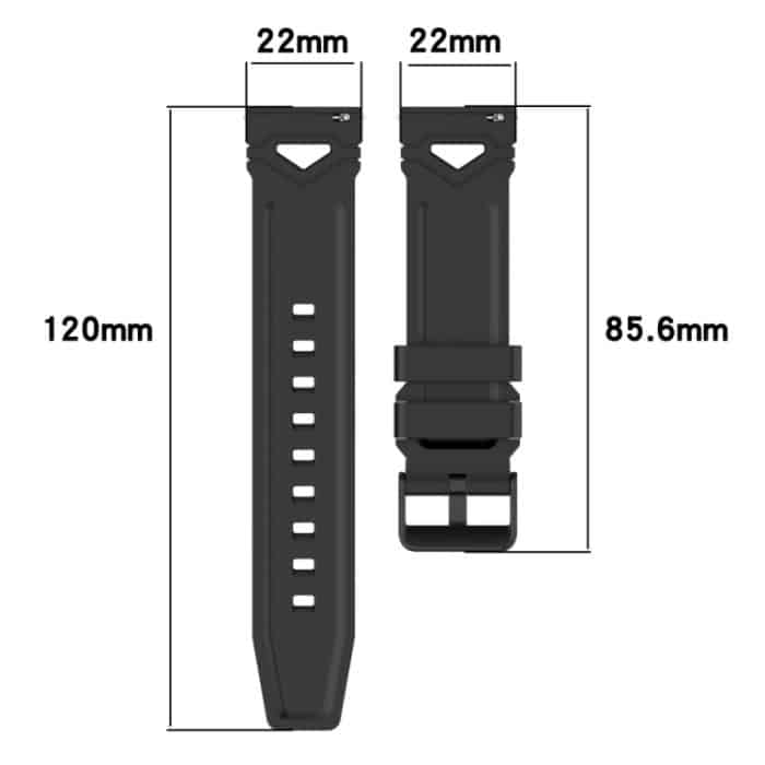 Uhrenarmband aus Silikon mit gepunkteter schwarzer Schnalle, For Garmin Watch 22mm – Bild 4