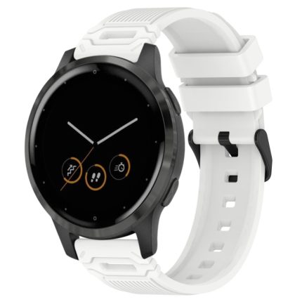 Uhrenarmband aus Silikon mit schwarzer Schnalle und vertikalem Muster, For Garmin Watch 22mm