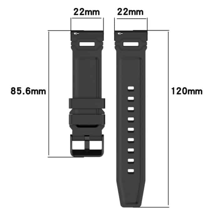 Uhrenarmband aus Silikon mit schwarzer Schnalle und vertikalem Muster, For Garmin Watch 22mm – Bild 4