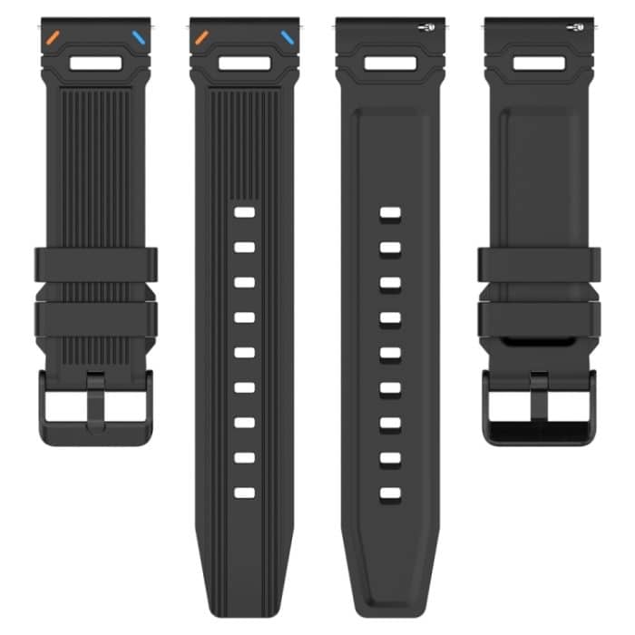Uhrenarmband aus Silikon mit schwarzer Schnalle und vertikalem Muster, For Garmin Watch 22mm – Bild 5