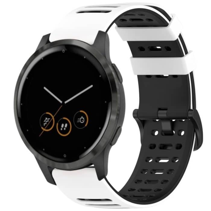 SYA002770001A.jpg Hohles dreireihiges Loch Zweifarbiges Silikon-Uhrenarmband, For Garmin Watch 22mm – Bild 1