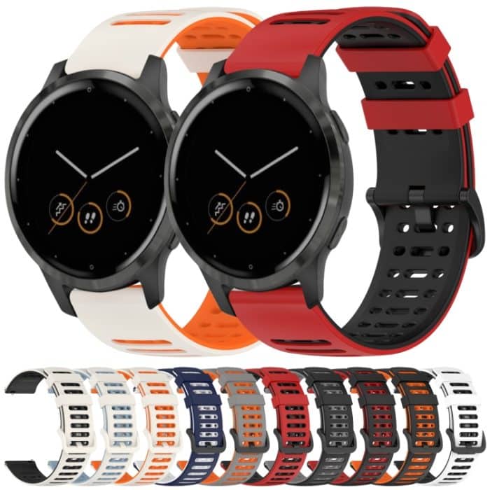 Hohles dreireihiges Loch Zweifarbiges Silikon-Uhrenarmband, For Garmin Watch 22mm – Bild 2