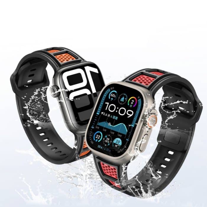 Zweifarbiges Uhrenarmband aus Silikon mit umgekehrter Mesh-Schnalle, For Apple Watch 46mm / 49mm / 45mm / 44mm, For Apple Watch 42mm / 41mm / 40mm / 38mm – Bild 3