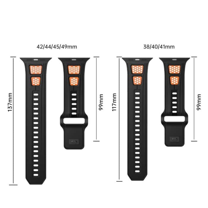 Zweifarbiges Uhrenarmband aus Silikon mit umgekehrter Mesh-Schnalle, For Apple Watch 46mm / 49mm / 45mm / 44mm, For Apple Watch 42mm / 41mm / 40mm / 38mm – Bild 6