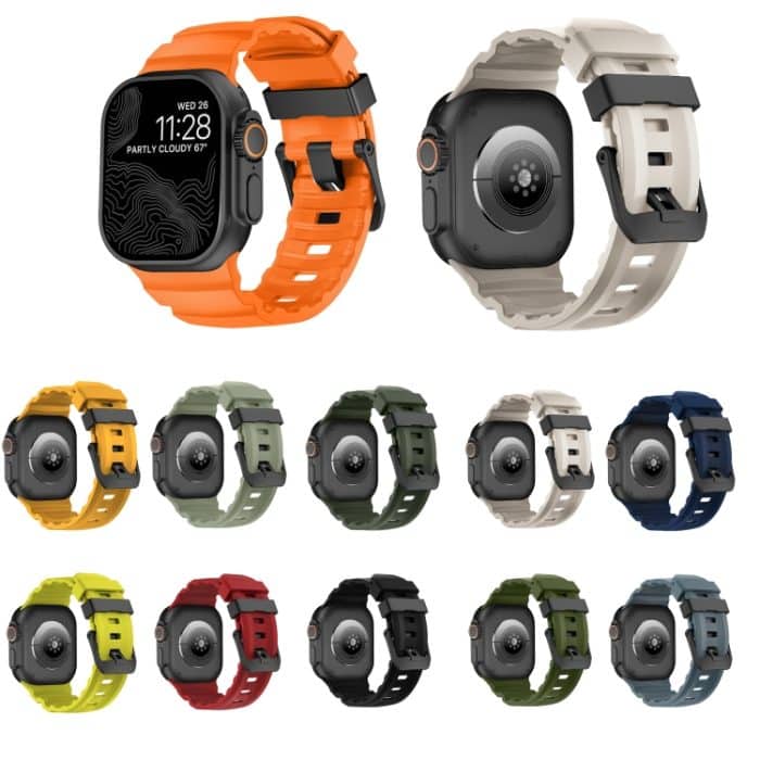 Wild Path Uhrenarmband aus dickem Silikon mit schwarzer Schnalle, For Apple Watch 46mm / 49mm / 45mm / 44mm – Bild 2