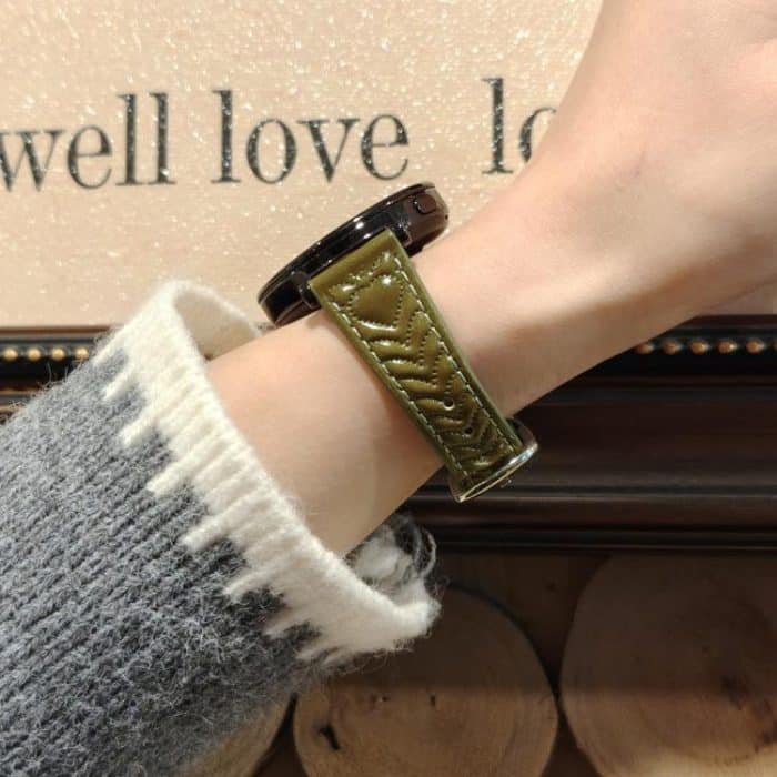 18 mm Lederarmband mit Prägung in Herzform, For Garmin Forerunner 265S – Bild 8