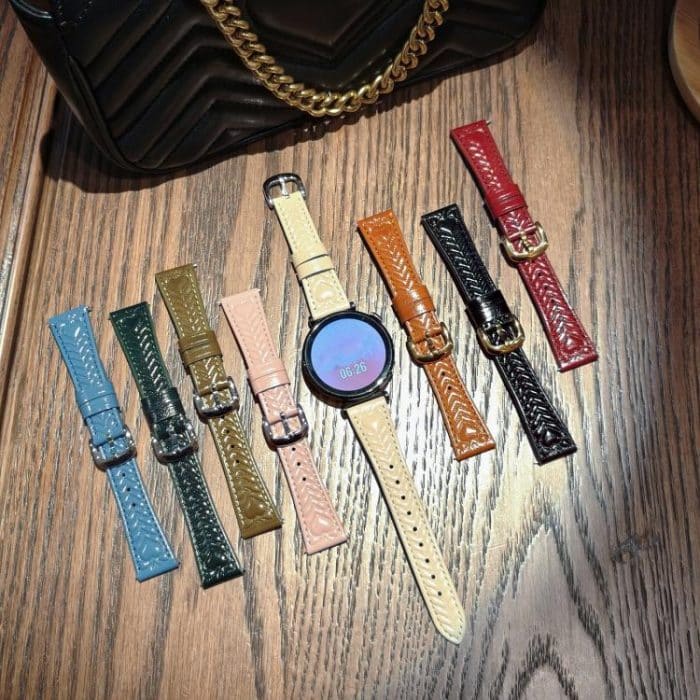 18 mm Lederarmband mit Prägung in Herzform, For Garmin Forerunner 265S – Bild 3