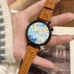 18 mm Lederarmband mit Prägung in Herzform, For Garmin Forerunner 265S – Bild 4