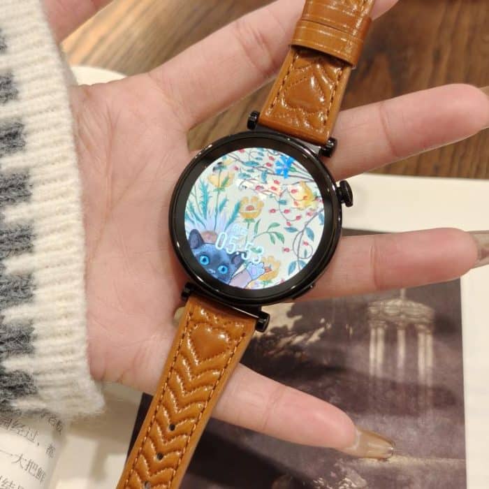 20 mm herzförmiges geprägtes Lederuhrenarmband, For Garmin Forerunner 165 – Bild 4