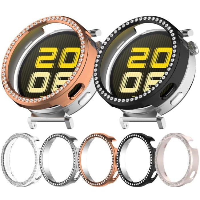 Einreihiges Diamant-Halbabdeckungs-PC-Hohluhr-Schutzgehäuse, For Huawei Watch GT5 / GT4 41mm – Bild 2
