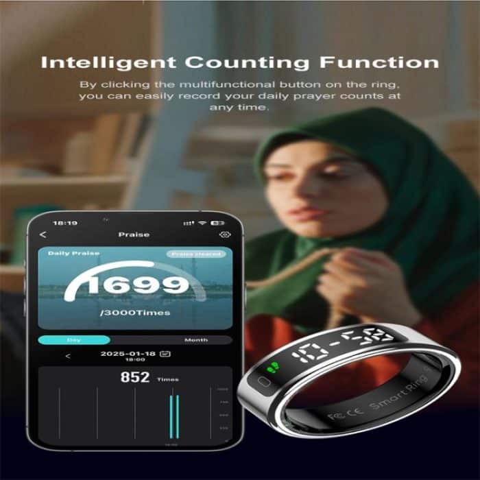 R11 SIZE 8 Smart Ring, unterstützt Herzfrequenz / Blutsauerstoff / Schlaf / mehrere Sportmodi – Bild 4