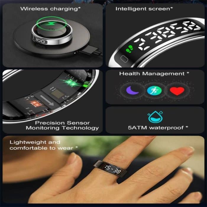 R11 SIZE 12 Smart Ring, unterstützt Herzfrequenz / Blutsauerstoff / Schlaf / mehrere Sportmodi – Bild 3