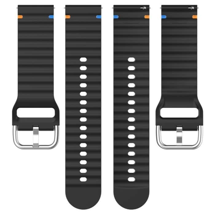 20 mm Silikon-Uhrenarmband mit gewellter Maserung und Nähten, For Garmin Forerunner 165 – Bild 6